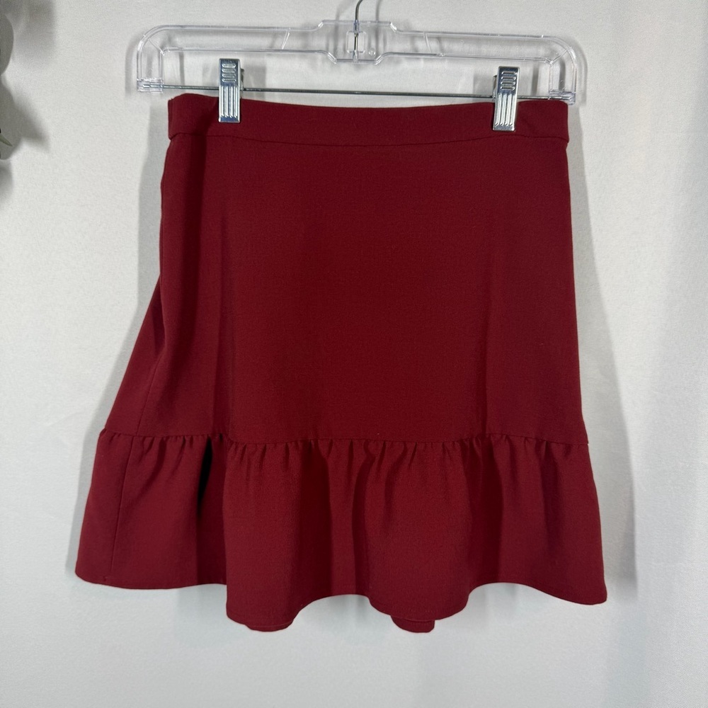 J Crew Mercantile | Mini Skirt Maroon Red Elastic Waist Women's Size 2